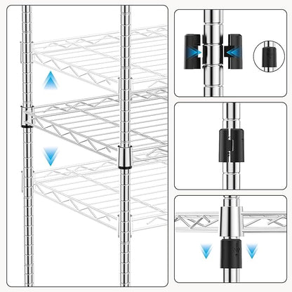 1000 lbs 4Tier Shelf Metal Storage Shelves Wire Rack Closet Organizers - Image 4