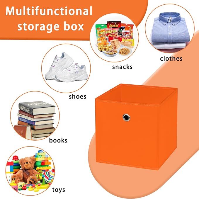 Foldable Storage Cubes Bins, 11 Inch Cloth Storage Cube Fabric Storage Box - Image 3