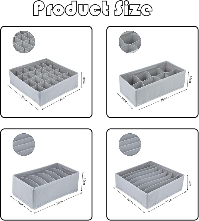 8 Pack Foldable Drawer Organizer - Image 2
