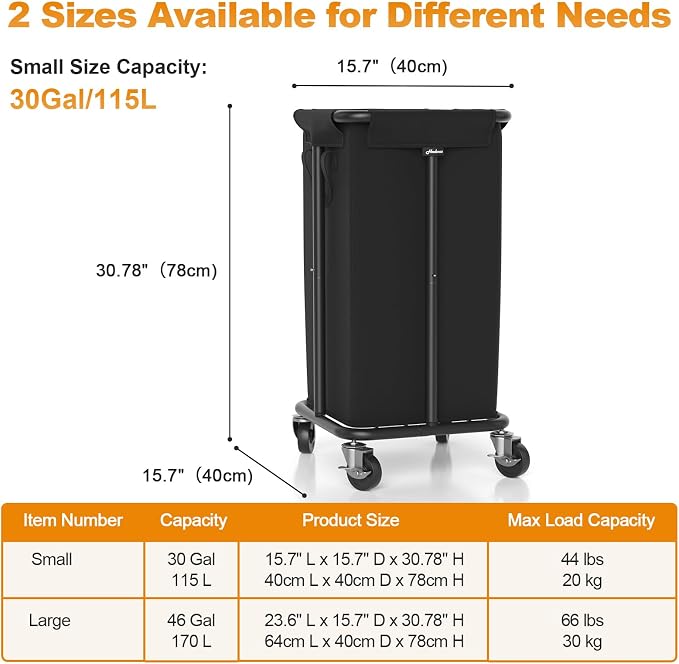 Laundry Basket with Wheels, Rolling Laundry Hamper, 30 Gal., Removable and - Image 7