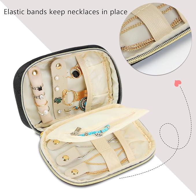 Teamoy Small Jewelry Travel Case, Portable Jewelry Organizer Bag - Image 2