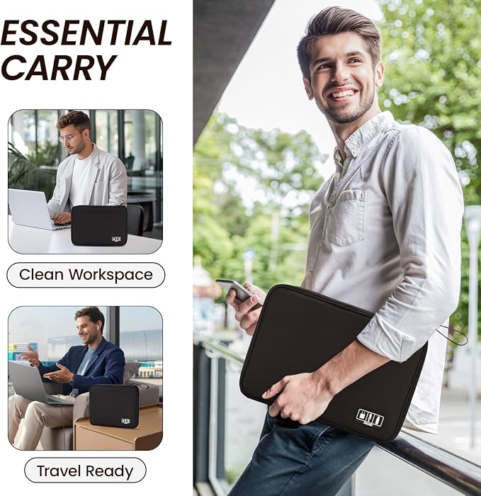 Large Slim Cable Organizer Travel Case, Single-Layer Electronic Accessories - Image 7