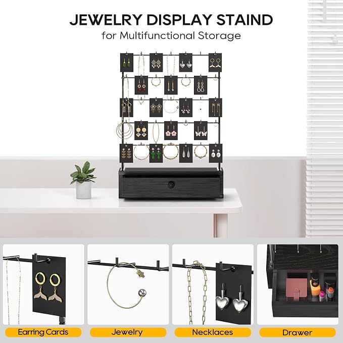 ORLESS 5-Tier Jewelry Display for Vendors, Earring Holder Organizer - Image 3