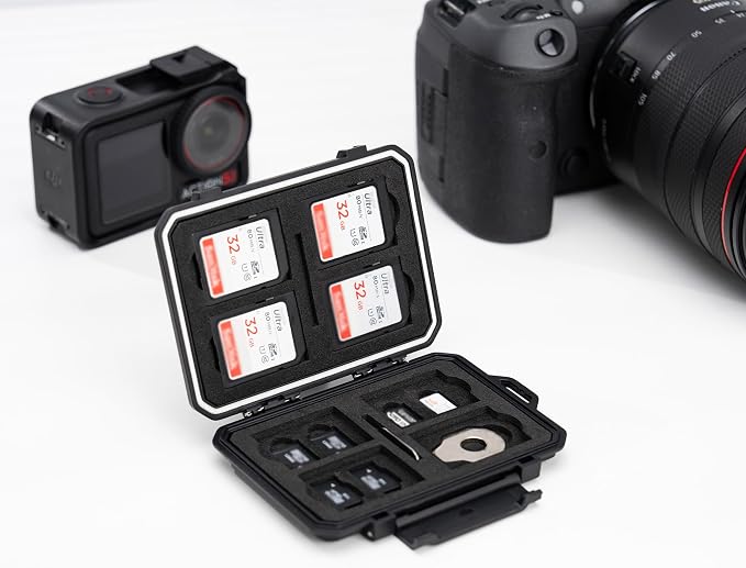 JJC Slim Memory Card Case for 8 SD 12 TF and 2 Nano SIM Cards, IP67 Waterproof - Image 9