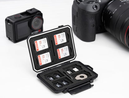 JJC Slim Memory Card Case for 8 SD 12 TF and 2 Nano SIM Cards, IP67 Waterproof - Image 9
