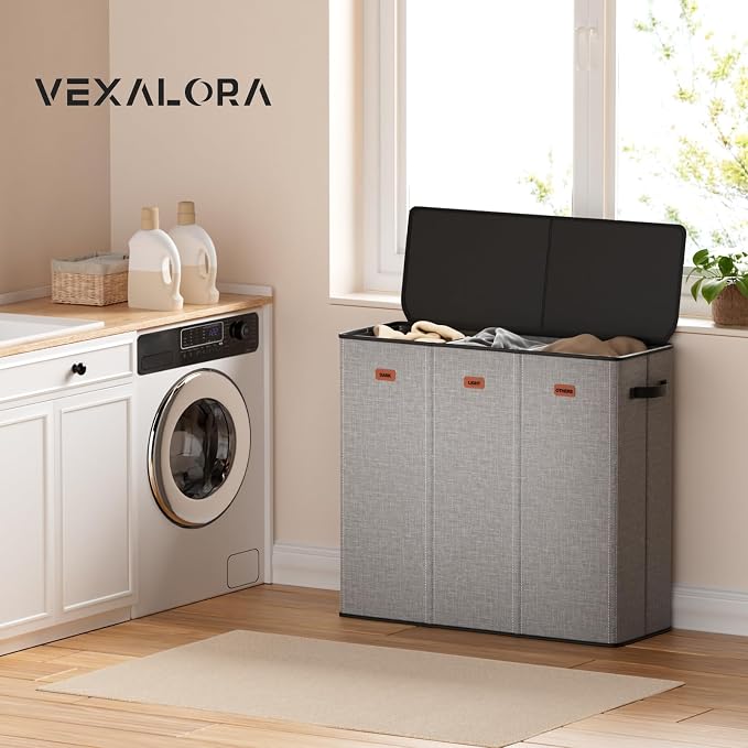 185L Laundry Hamper 3 Section, Laundry Hamper - Image 2
