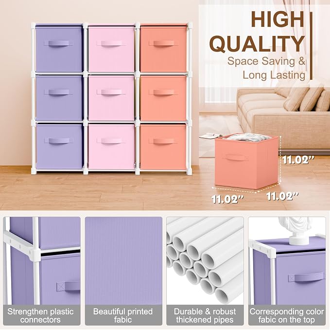 Briwooody 9 Cube Storage Organizer Bins - Image 4
