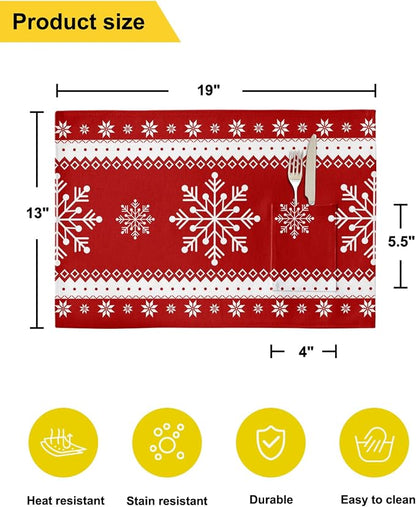 Christmas Winter Snowflake Placemats Set of 2 - Image 6