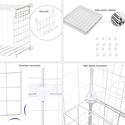 C&AHOME Wire Cube Storage, 12-Cube Storage Organizer Metal, C Grids Storage - Image 6