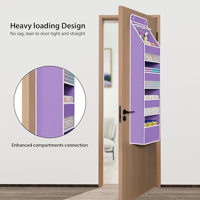 Univivi 5-Shelf Fabric Door Storage Over Door Hanging Organizer - Image 2