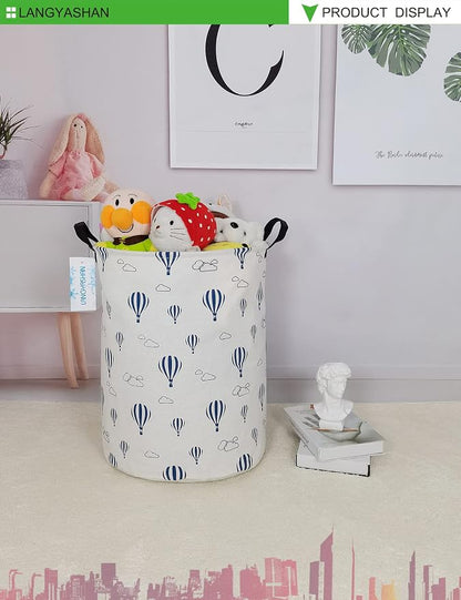 LANGYASHAN Laundry Basket Canvas Fabric Collapsible Organizer Basket - Image 3