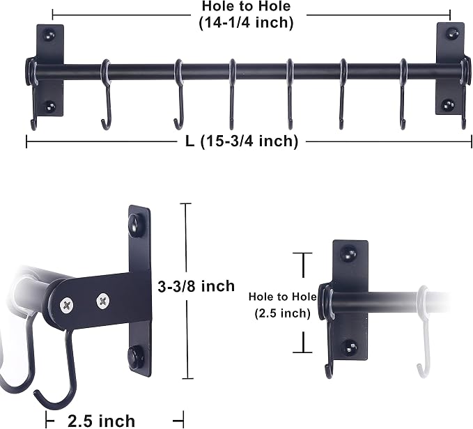 Dseap Pot Rack - Pots and Pans Hanging Rack Rail - Image 6