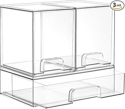 Vtopmart Stackable Storage Drawers Set of 3, Laundry Room Organization by Vtopmart