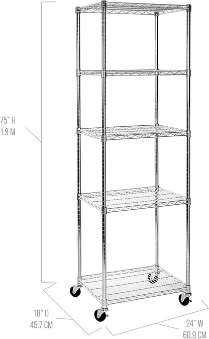 Seville Classics UltraDurable Heavy Duty NSF Solid Steel Wire Rack Storage Unit - Image 6