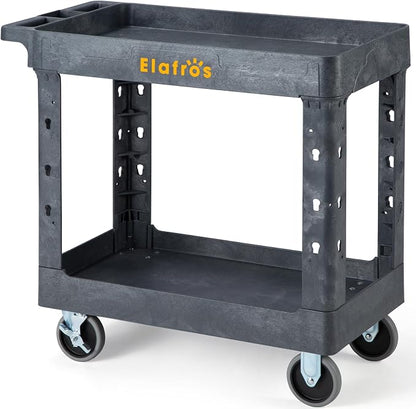 ELAFROS Heavy Duty Plastic Utility Cart 34 x 17 Inch by ELAFROS