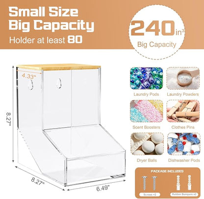 JYPS Laundry Box, Acrylic Dishwasher Pod Holder - Image 2
