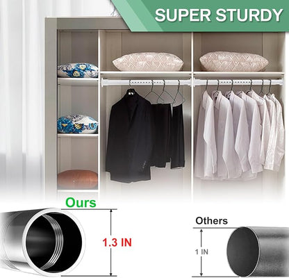 Closet Rods for Hanging Clothes, 1.3 Inch Diameter Heavy Duty Closet Rod 17-87 - Image 2