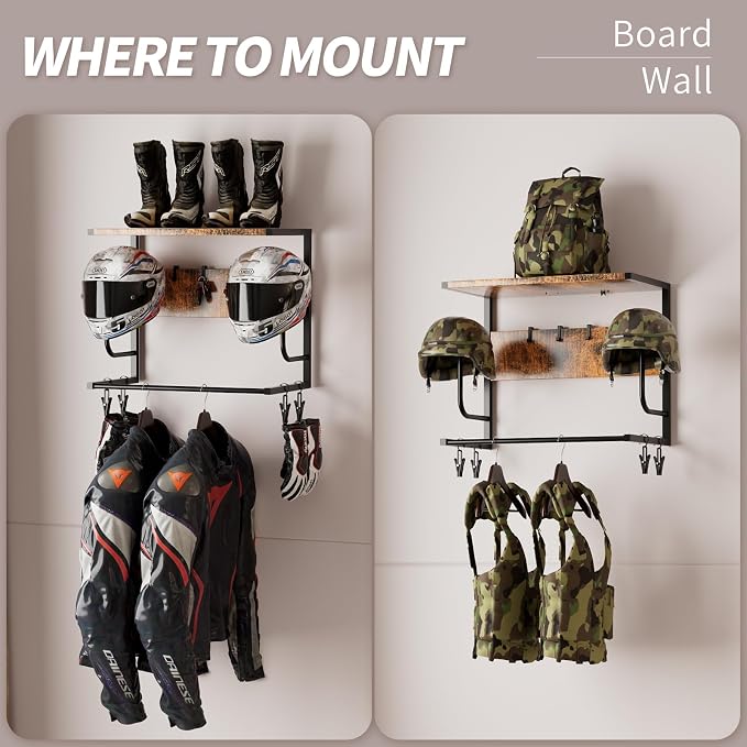 Motorcycle Helmet Holder Wall Mounted, Helmet Rack Wall Mount - Image 4