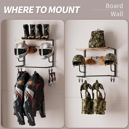 Motorcycle Helmet Holder Wall Mounted, Helmet Rack Wall Mount - Image 4