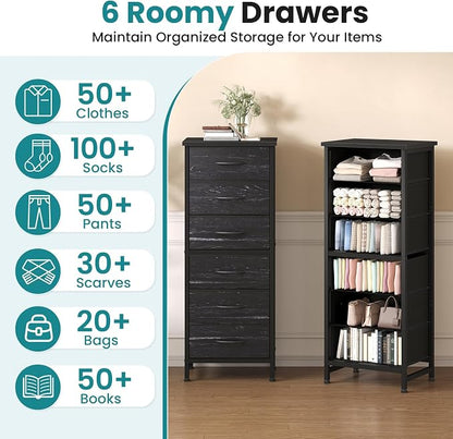 OLIXIS 6 Drawer Dresser, Fabric Storage Organizer - Image 4