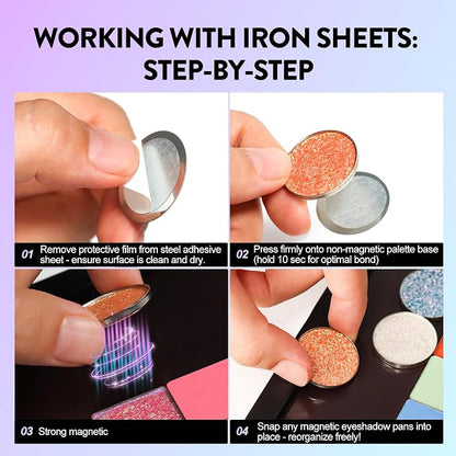 Strong 4 Layers Empty Magnetic Palette Book Palette+1pcs Makeup Depotting - Image 4
