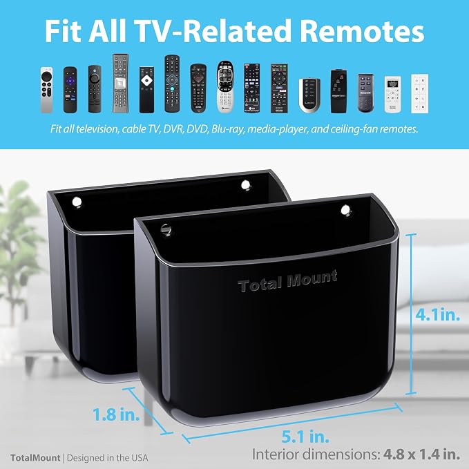TotalMount Hole-Free Remote Holders – Eliminate Need to Drill Holes in Your Wall - Image 3