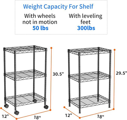 Golpart Small Shelves Storage Wire Metal Adjustable Shelf Unit - Image 3