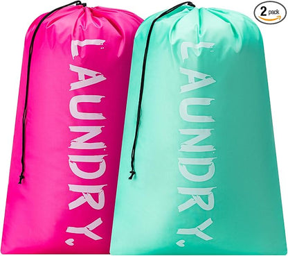 2 Pack XL Travel Laundry Bag, Machine Washable Dirty Clothes Organizer by Unknown