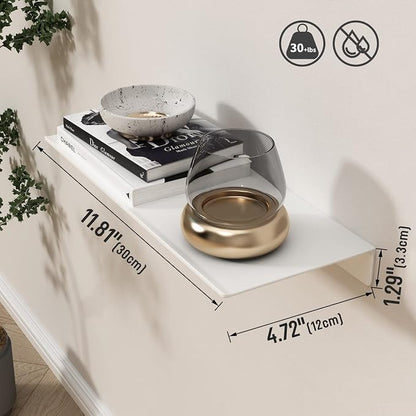 Danpoo 12 inch White Metal Floating Shelves - Image 3