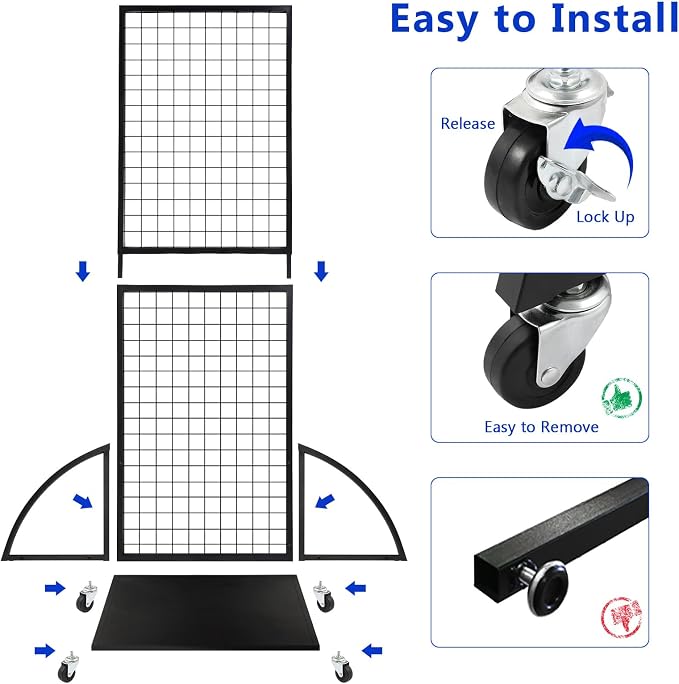 Grid Wall Panels, 2 Packs 2'x 6' Gridwall Display Stand - Image 4