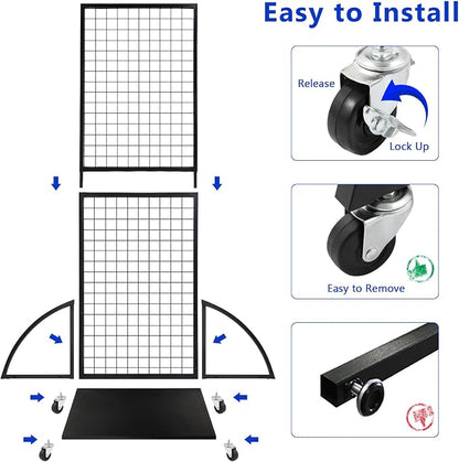 Grid Wall Panels, 2 Packs 2'x 6' Gridwall Display Stand - Image 4