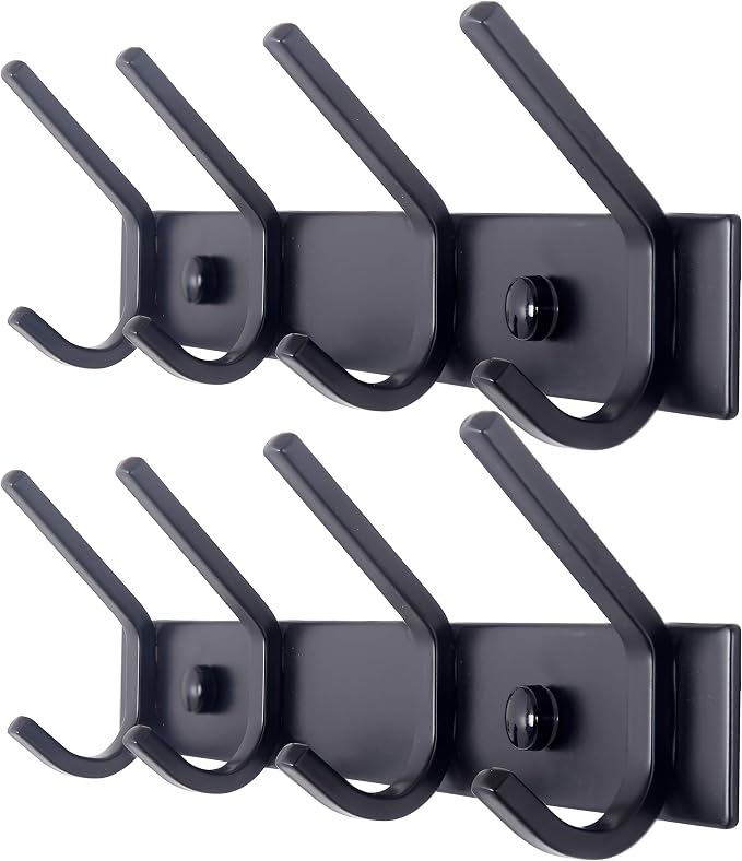 WEBI Coat Rack Wall Mounted, 4 Coat Hooks by WEBI