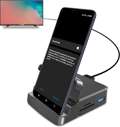 GKI Docking Station, USB C Mobile Phone to 4K HDMI Hub, 7-in-1 Charging Station by Soulangh