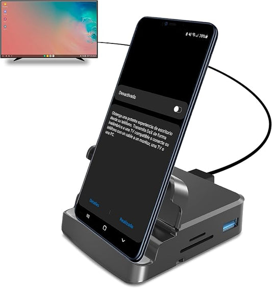 GKI Docking Station, USB C Mobile Phone to 4K HDMI Hub, 7-in-1 Charging Station by Soulangh
