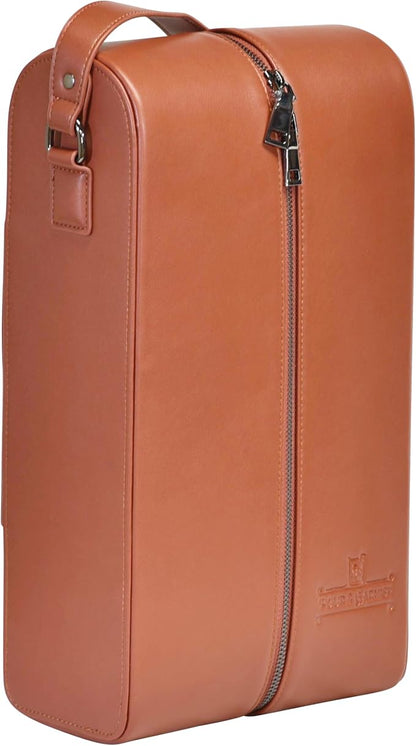 POUR & GARNISH Bourbon, Whiskey & Wine Double Bottle Travel Bag – Vegan Leather - Image 6