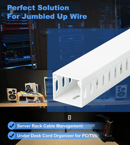 99in Professional Server Rack Cable Management Raceway, H1.4in x W1.6in Cable - Image 4