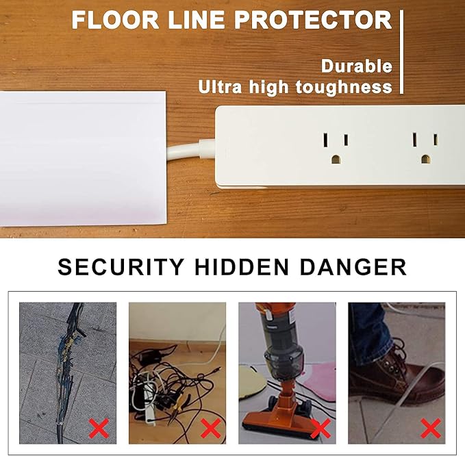 6.5Ft Floor Cord Cover Transparent Silicone Cable Protector Easy to Install - Image 5