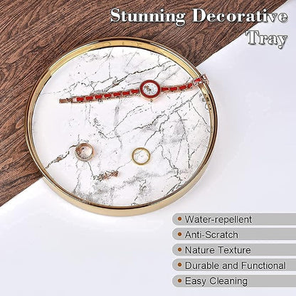 Round Marble Decorative Tray, Coffee Table, Perfumes and Home Decor, Luxury - Image 6