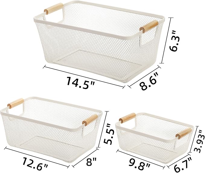 Noamus 3 Pack Metal Mesh Baskets - Image 2