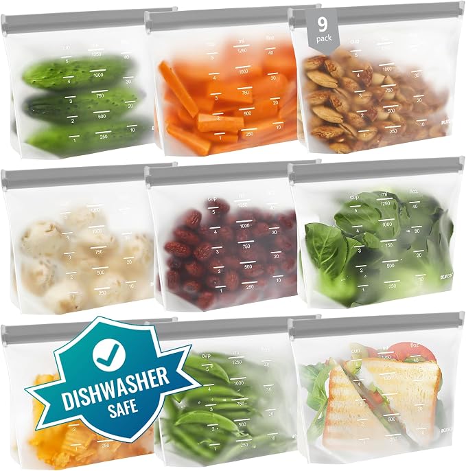 Dishwasher Safe Reusable Storage bags Stand Up by IDEATECH