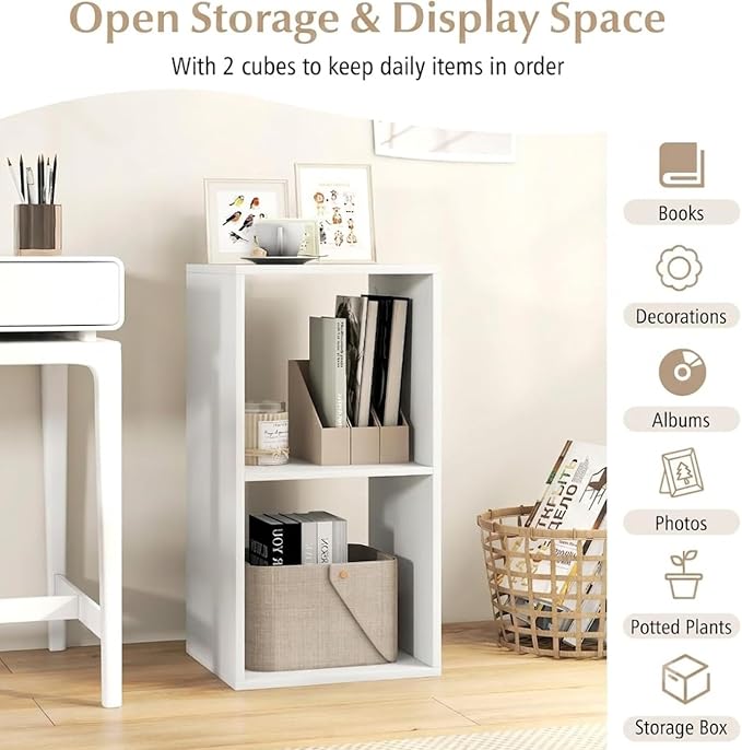 POWERSTONE 2 Cube Storage Organizer, 2 Tier Cubby Bookshelf Freestanding - Image 4