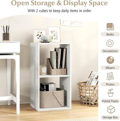 POWERSTONE 2 Cube Storage Organizer, 2 Tier Cubby Bookshelf Freestanding - Image 4