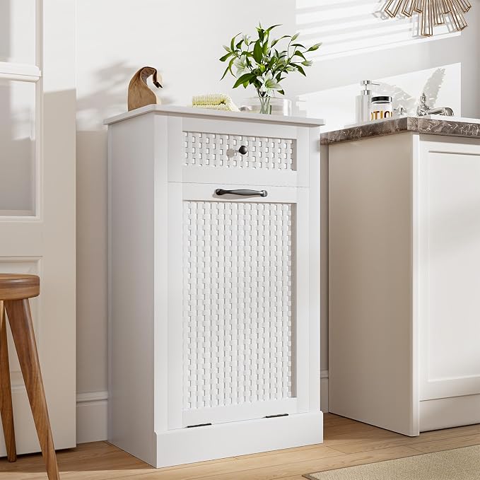 Tilt Out Laundry Hamper Cabinet, 10 Gallon Laundry Cabinet - Image 9