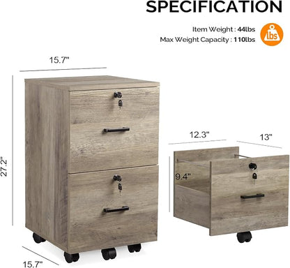 VINGLI 2 Drawer File Cabinet - Image 3