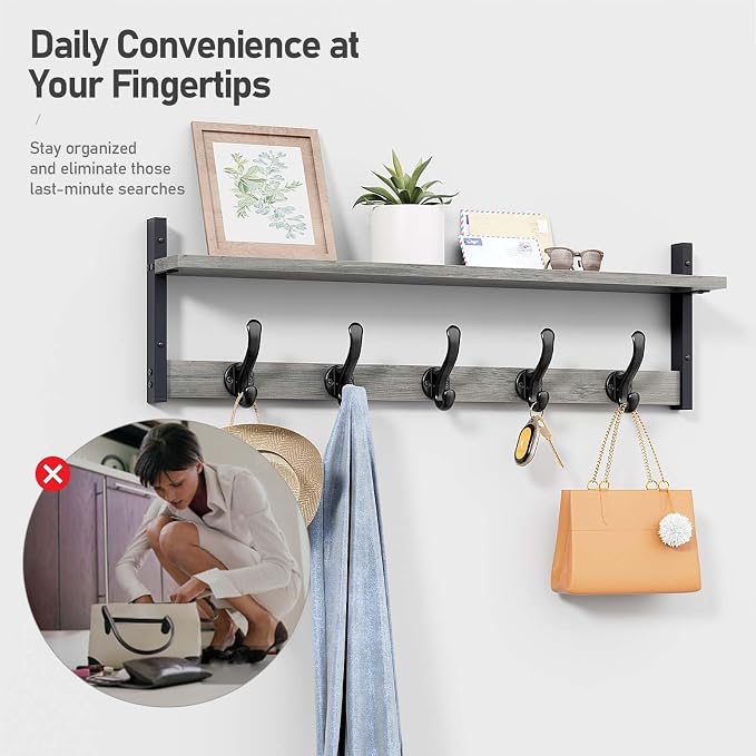 Tatub 29" Rustic Coat Rack Wall Mount - Image 5