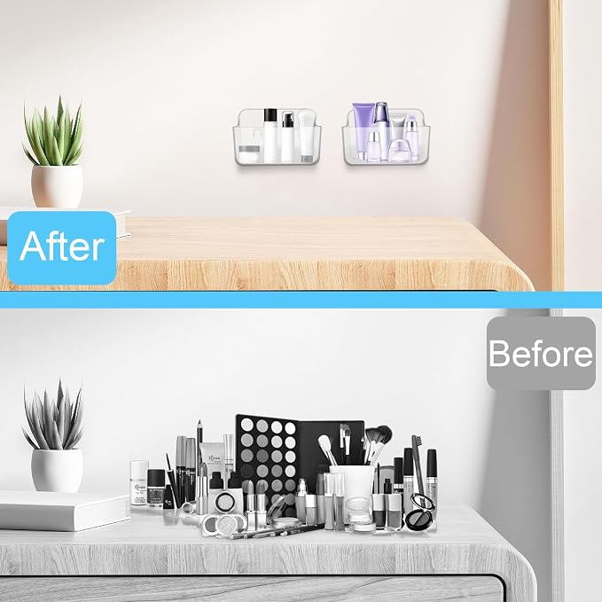 CGBE 2 Packs Cabinet Door Organizer, Acrylic Adhesive Shelf Wall Mounted Storage - Image 8