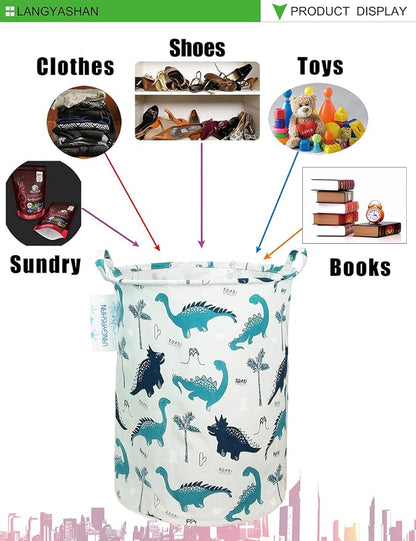 LANGYASHAN Laundry Basket Canvas Fabric Collapsible Organizer Basket - Image 8