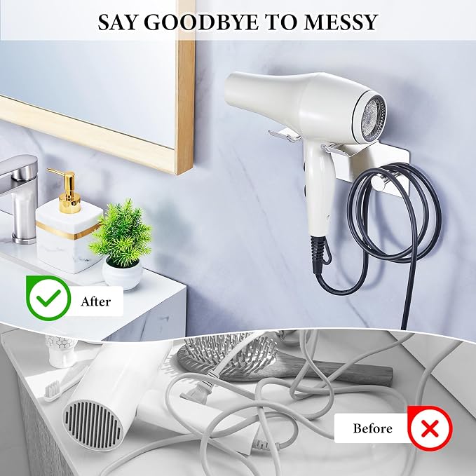 Hair Dryer Holder Wall Mount, Blow Dryer Holder - Image 9
