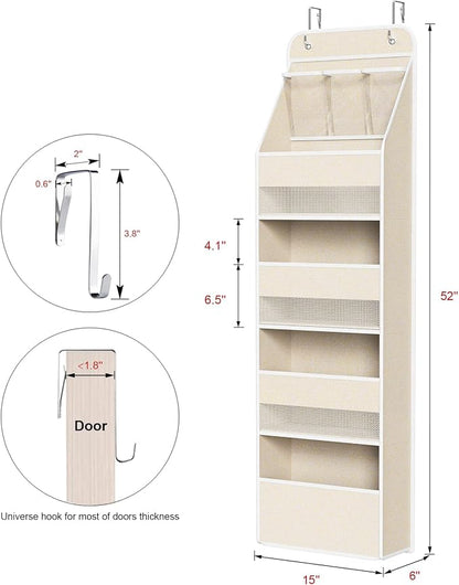 Univivi 5-Shelf Over Door Hanging Organizer Fabric Door Storage - Image 3