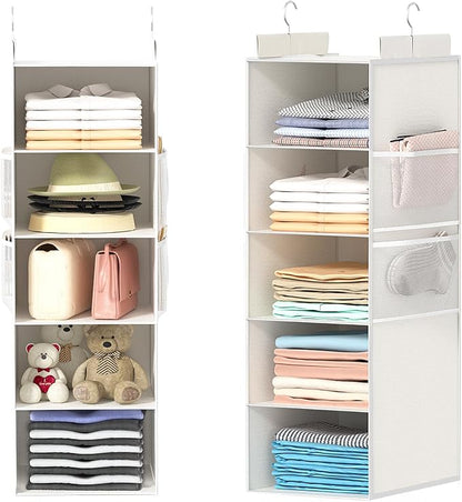 Extra Deep Hanging Closet Organizers and Storage, 5-Tier Closet Hanging by ALLTIDYUP
